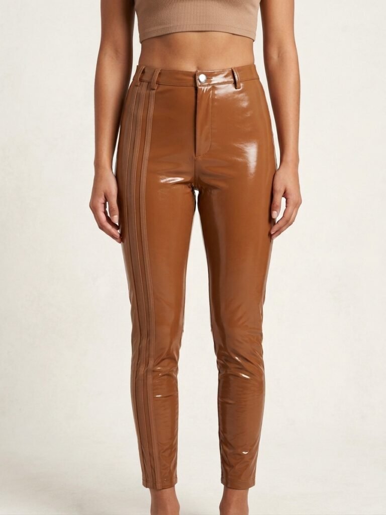Pantalon Adidas Ivy Park effet latex – Marron
