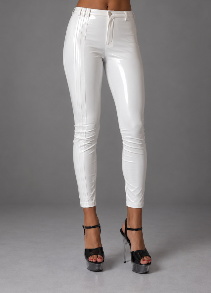 Pantalon Adidas Ivy Park effet latex – Blanc